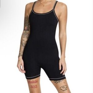 Nike Women's One Dri-Fit Short Bodysuit Black Size XL New